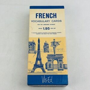 Vintage Vis-Ed French Vocabulary Cards 1000 Flash Cards Language‎ Study Set